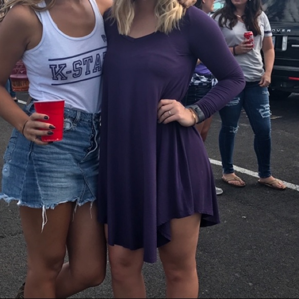 Purple Cotton T-Shirt dress